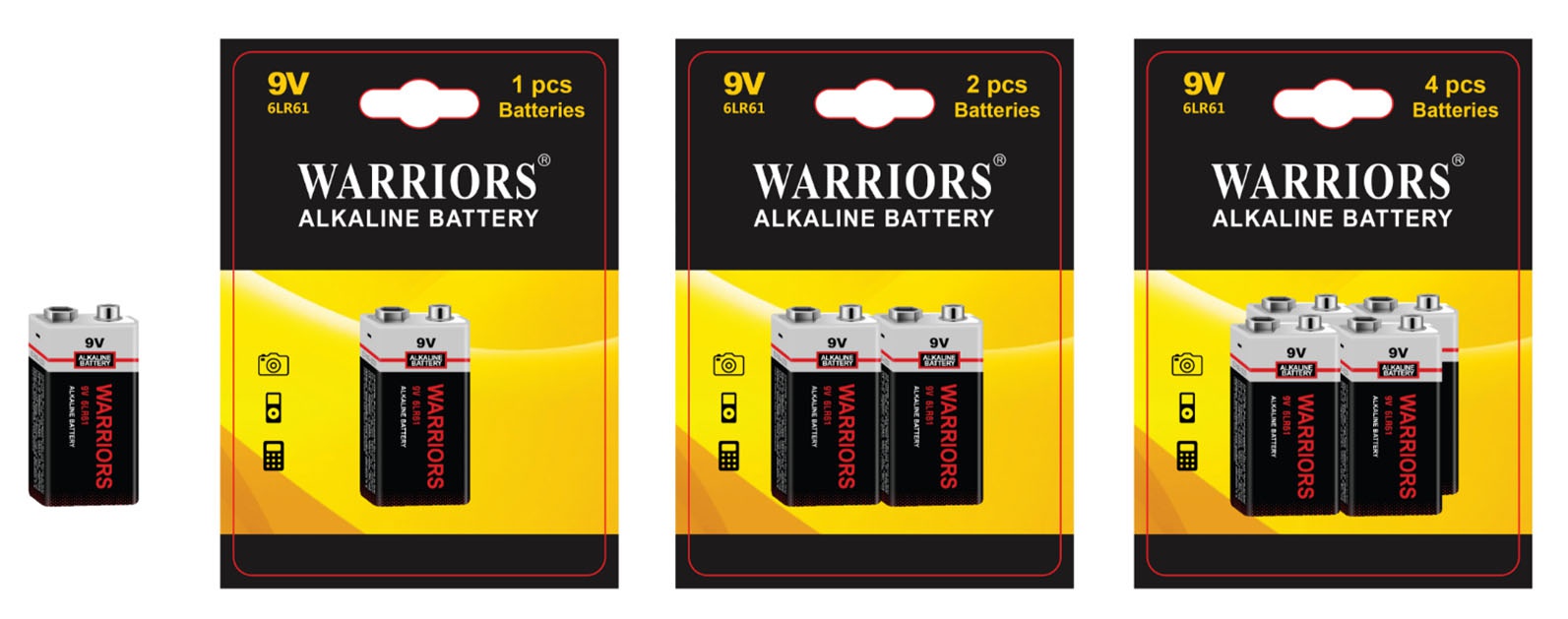 High-capacity Industrial 9 Volt Alkaline Batteries